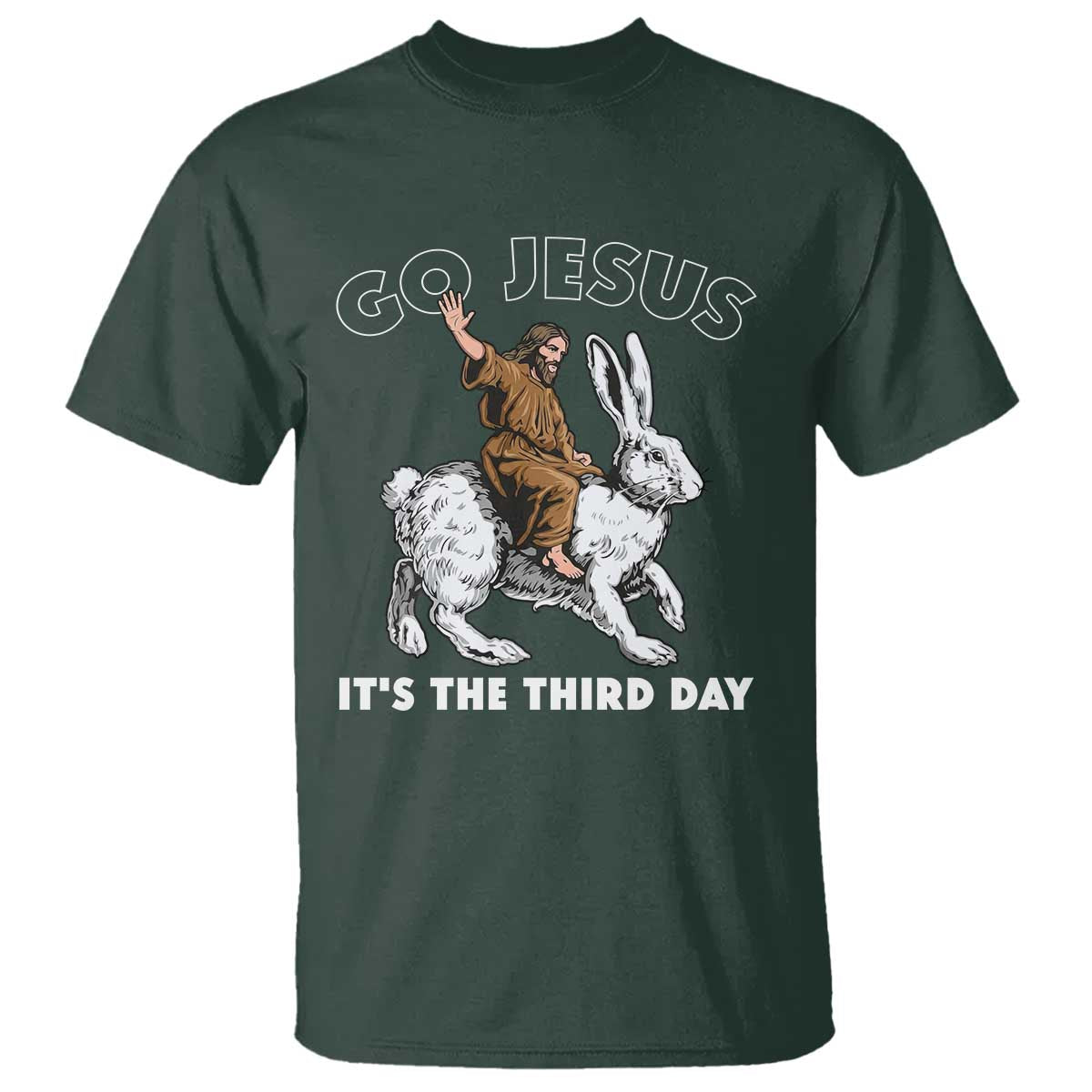 Funny Christian Easter T Shirt Go Jesus It Is The Third Day Religious Bunny