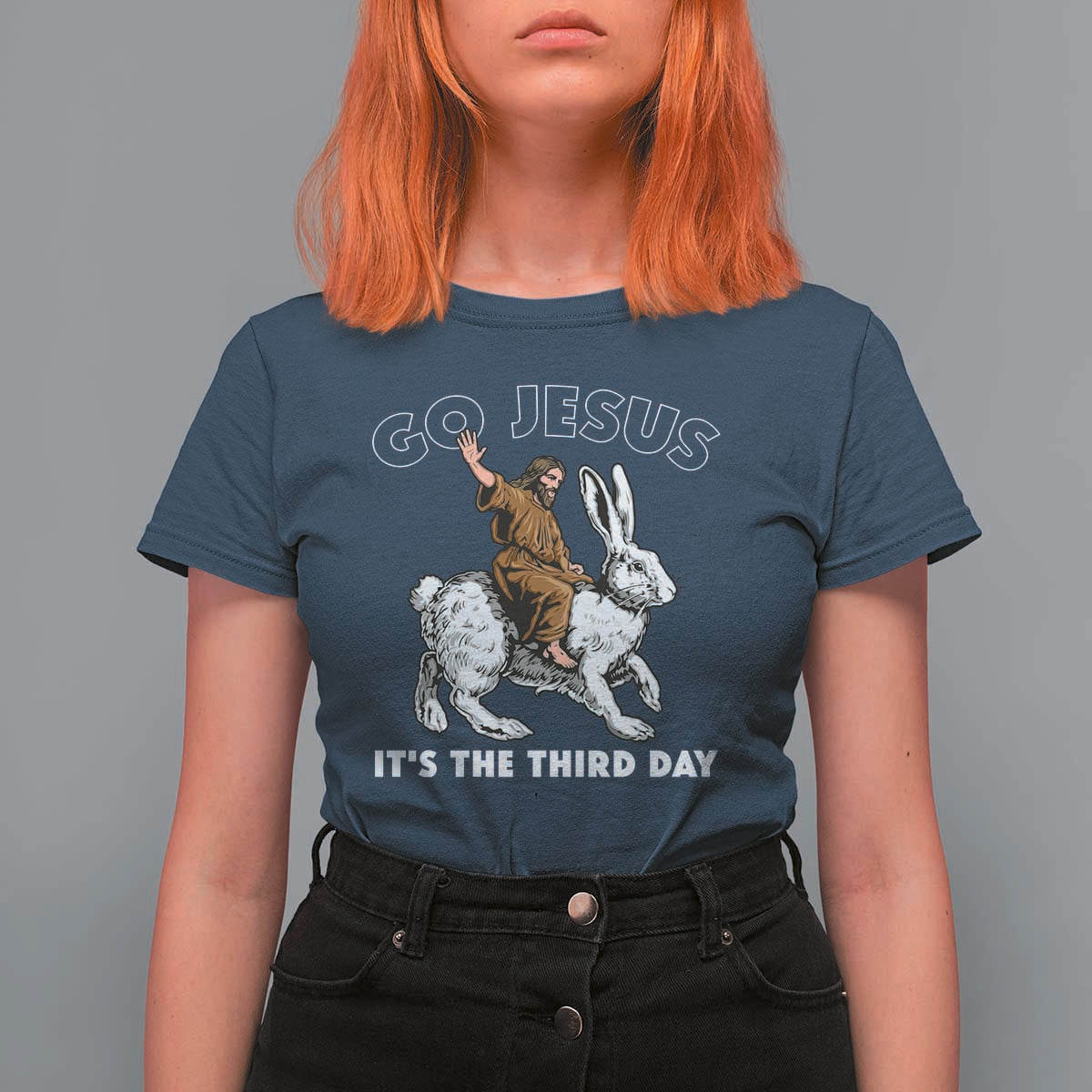 Funny Christian Easter T Shirt For Women Go Jesus It Is The Third Day Religious Bunny