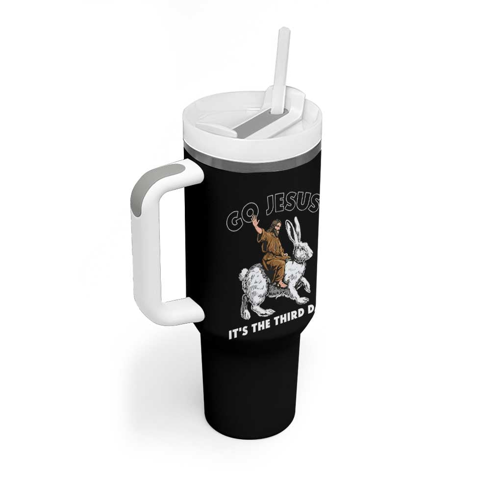 Funny Christian Easter Tumbler With Handle Go Jesus It Is The Third Day Religious Bunny