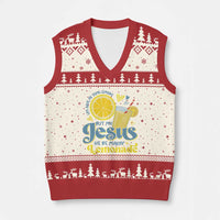 Life Gave Me Some Lemons But My Jesus He Be Makin Lemonade V-Neck Knit Sweater Vest