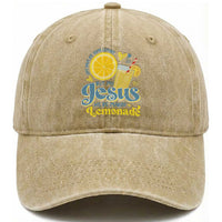Life Gave Me Some Lemons But My Jesus He Be Makin Lemonade Washed Cotton Baseball Cap