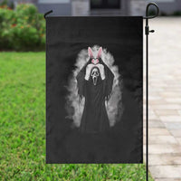 Funny Scary Bunny Face Ghost Heart Hand Sign Easter Day Garden Flag