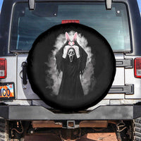 Funny Scary Bunny Face Ghost Heart Hand Sign Easter Day Spare Tire Cover
