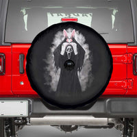 Funny Scary Bunny Face Ghost Heart Hand Sign Easter Day Spare Tire Cover