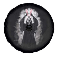 Funny Scary Bunny Face Ghost Heart Hand Sign Easter Day Spare Tire Cover