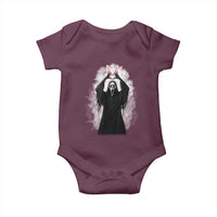 Funny Scary Bunny Face Ghost Heart Hand Sign Easter Day Baby Onesie