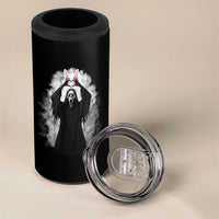Funny Scary Bunny Face Ghost Heart Hand Sign Easter Day 4 in 1 Can Cooler Tumbler