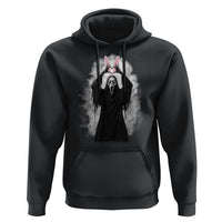 Funny Scary Bunny Face Ghost Heart Hand Sign Easter Day Hoodie