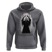 Funny Scary Bunny Face Ghost Heart Hand Sign Easter Day Hoodie