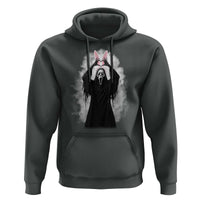 Funny Scary Bunny Face Ghost Heart Hand Sign Easter Day Hoodie