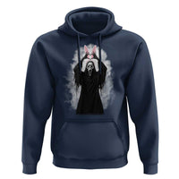 Funny Scary Bunny Face Ghost Heart Hand Sign Easter Day Hoodie