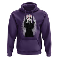 Funny Scary Bunny Face Ghost Heart Hand Sign Easter Day Hoodie
