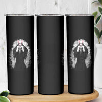 Funny Scary Bunny Face Ghost Heart Hand Sign Easter Day Skinny Tumbler