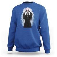 Funny Scary Bunny Face Ghost Heart Hand Sign Easter Day Sweatshirt