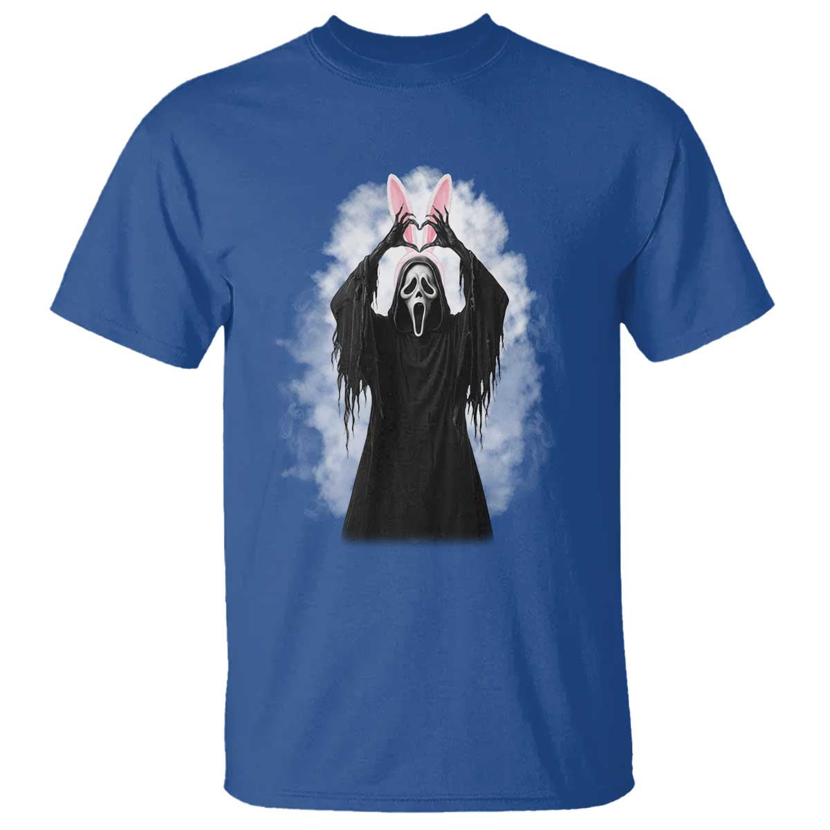 Funny Scary Bunny Face Ghost Heart Hand Sign Easter Day T Shirt