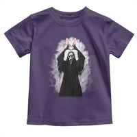 Funny Scary Bunny Face Ghost Heart Hand Sign Easter Day Toddler T Shirt