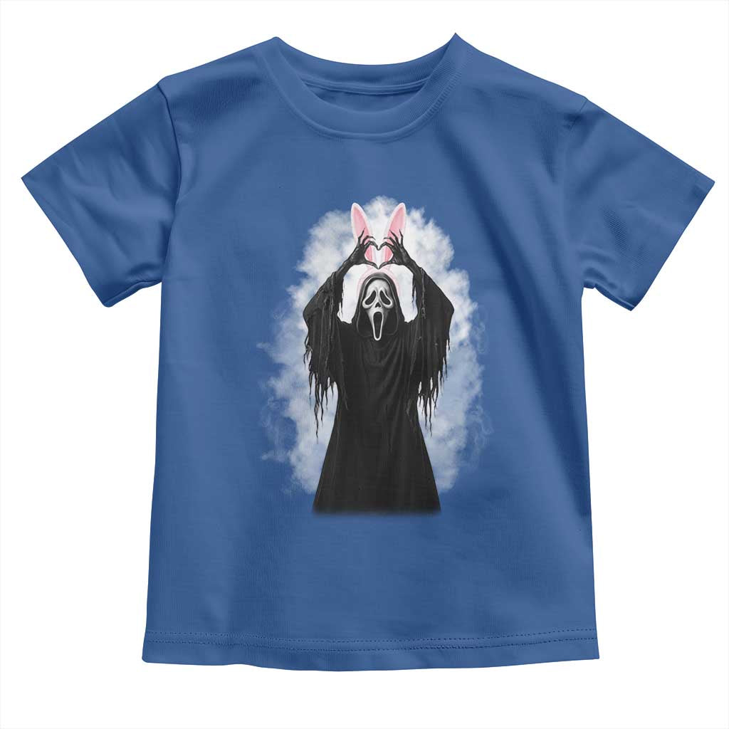 Funny Scary Bunny Face Ghost Heart Hand Sign Easter Day Toddler T Shirt