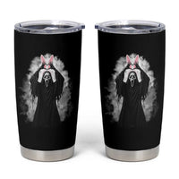 Funny Scary Bunny Face Ghost Heart Hand Sign Easter Day Tumbler Cup