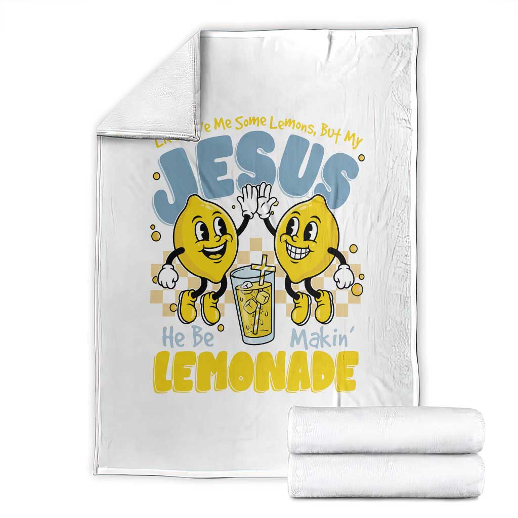 Life Gave Me Some Lemons But My Jesus He Be Makin Lemonade Throw Blanket Retro Lemon