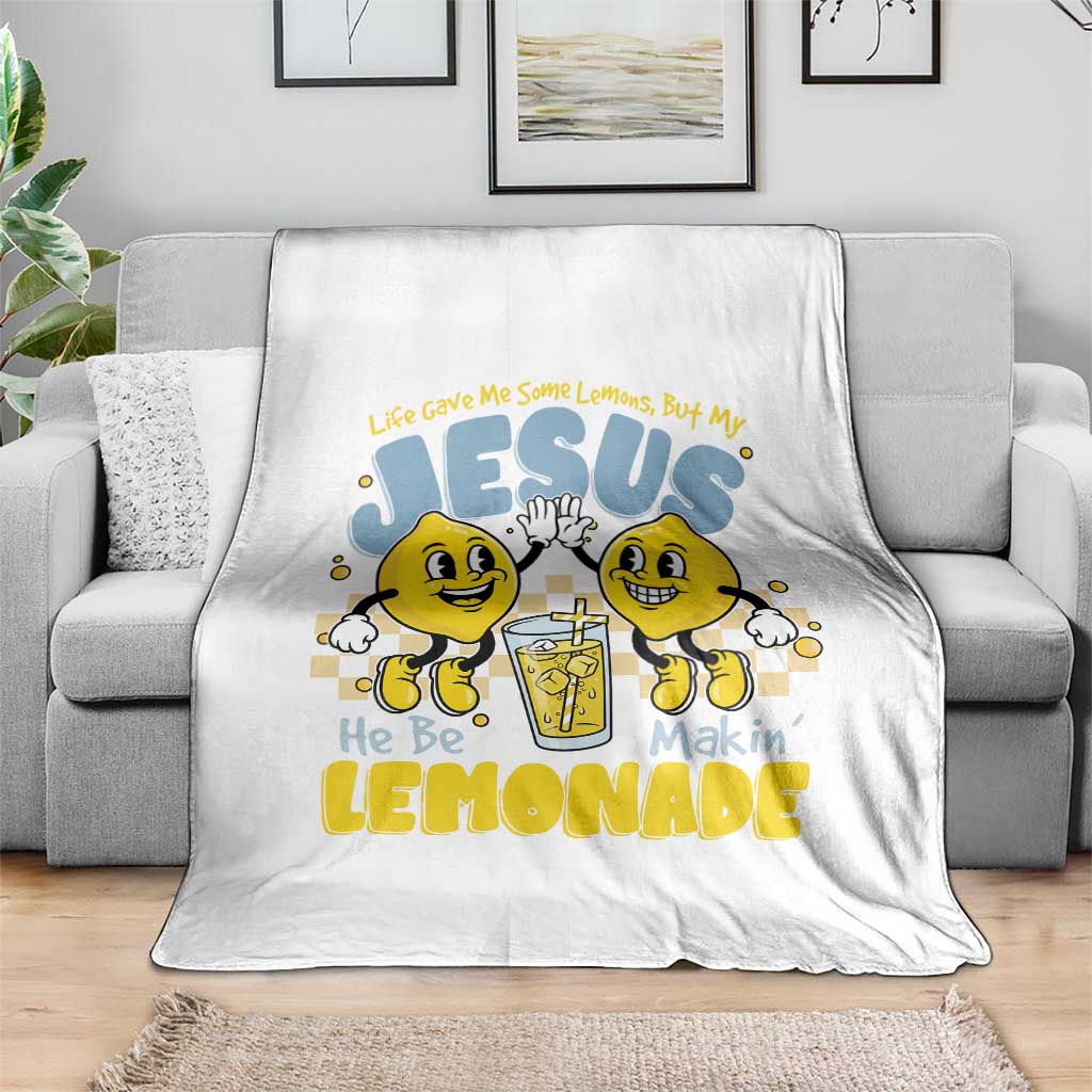 Life Gave Me Some Lemons But My Jesus He Be Makin Lemonade Throw Blanket Retro Lemon