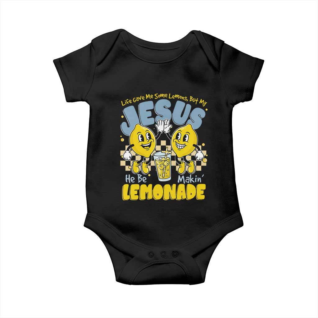 Life Gave Me Some Lemons But My Jesus He Be Makin Lemonade Baby Onesie Retro Lemon