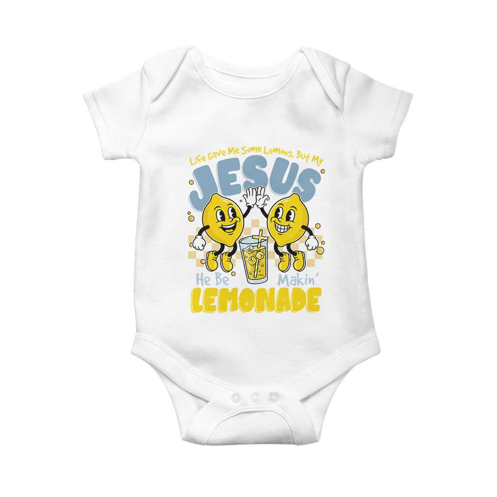 Life Gave Me Some Lemons But My Jesus He Be Makin Lemonade Baby Onesie Retro Lemon