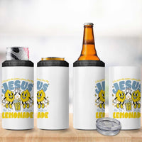 Life Gave Me Some Lemons But My Jesus He Be Makin Lemonade 4 in 1 Can Cooler Tumbler Retro Lemon