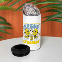 Life Gave Me Some Lemons But My Jesus He Be Makin Lemonade 4 in 1 Can Cooler Tumbler Retro Lemon