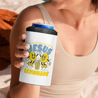 Life Gave Me Some Lemons But My Jesus He Be Makin Lemonade 4 in 1 Can Cooler Tumbler Retro Lemon