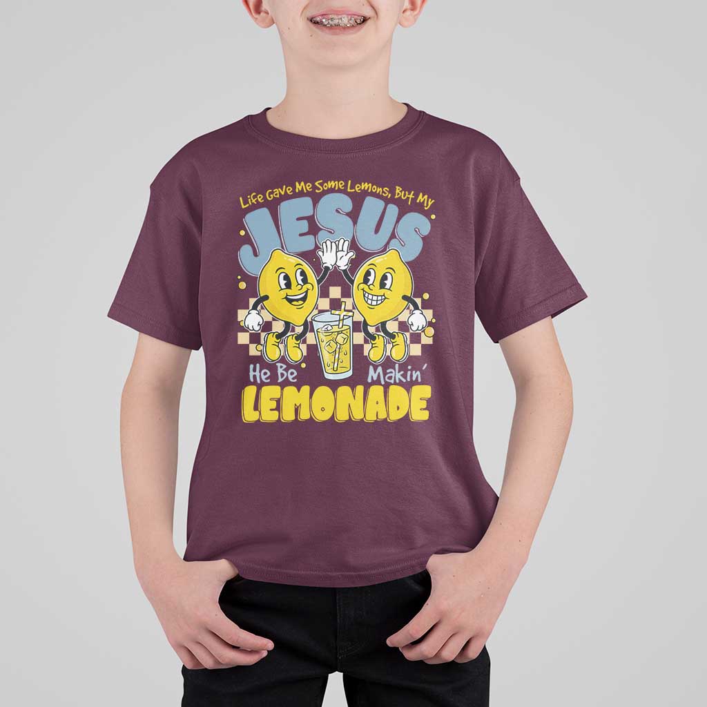 Life Gave Me Some Lemons But My Jesus He Be Makin Lemonade T Shirt For Kid Retro Lemon