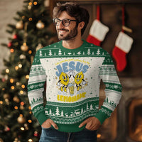 Life Gave Me Some Lemons But My Jesus He Be Makin Lemonade Ugly Christmas Sweater Retro Lemon
