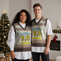Life Gave Me Some Lemons But My Jesus He Be Makin Lemonade V-Neck Knit Sweater Vest Retro Lemon