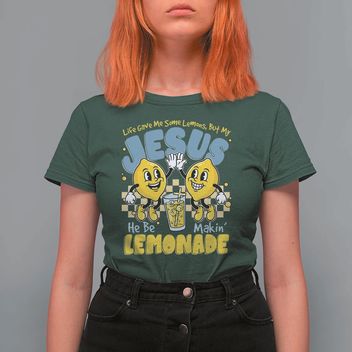 Life Gave Me Some Lemons But My Jesus He Be Makin Lemonade T Shirt For Women Retro Lemon