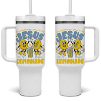 Life Gave Me Some Lemons But My Jesus He Be Makin Lemonade Tumbler With Handle Retro Lemon