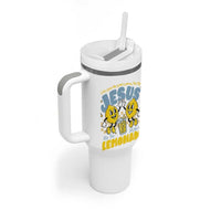 Life Gave Me Some Lemons But My Jesus He Be Makin Lemonade Tumbler With Handle Retro Lemon