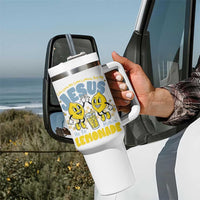 Life Gave Me Some Lemons But My Jesus He Be Makin Lemonade Tumbler With Handle Retro Lemon
