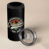 Promoted To Grandpa Est 2026 4 in 1 Can Cooler Tumbler Grandparents Baby Announcement Retro Mountain