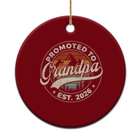 Promoted To Grandpa Est 2026 Ceramic Ornament Grandparents Baby Announcement Retro Mountain