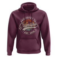 Promoted To Grandpa Est 2026 Hoodie Grandparents Baby Announcement Retro Mountain