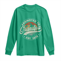 Promoted To Grandpa Est 2026 Long Sleeve Shirt Grandparents Baby Announcement Retro Mountain