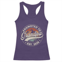 Promoted To Grandpa Est 2026 Racerback Tank Top Grandparents Baby Announcement Retro Mountain