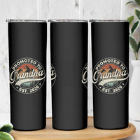 Promoted To Grandpa Est 2026 Skinny Tumbler Grandparents Baby Announcement Retro Mountain