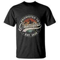 Promoted To Grandpa Est 2026 T Shirt Grandparents Baby Announcement Retro Mountain