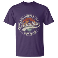 Promoted To Grandpa Est 2026 T Shirt Grandparents Baby Announcement Retro Mountain