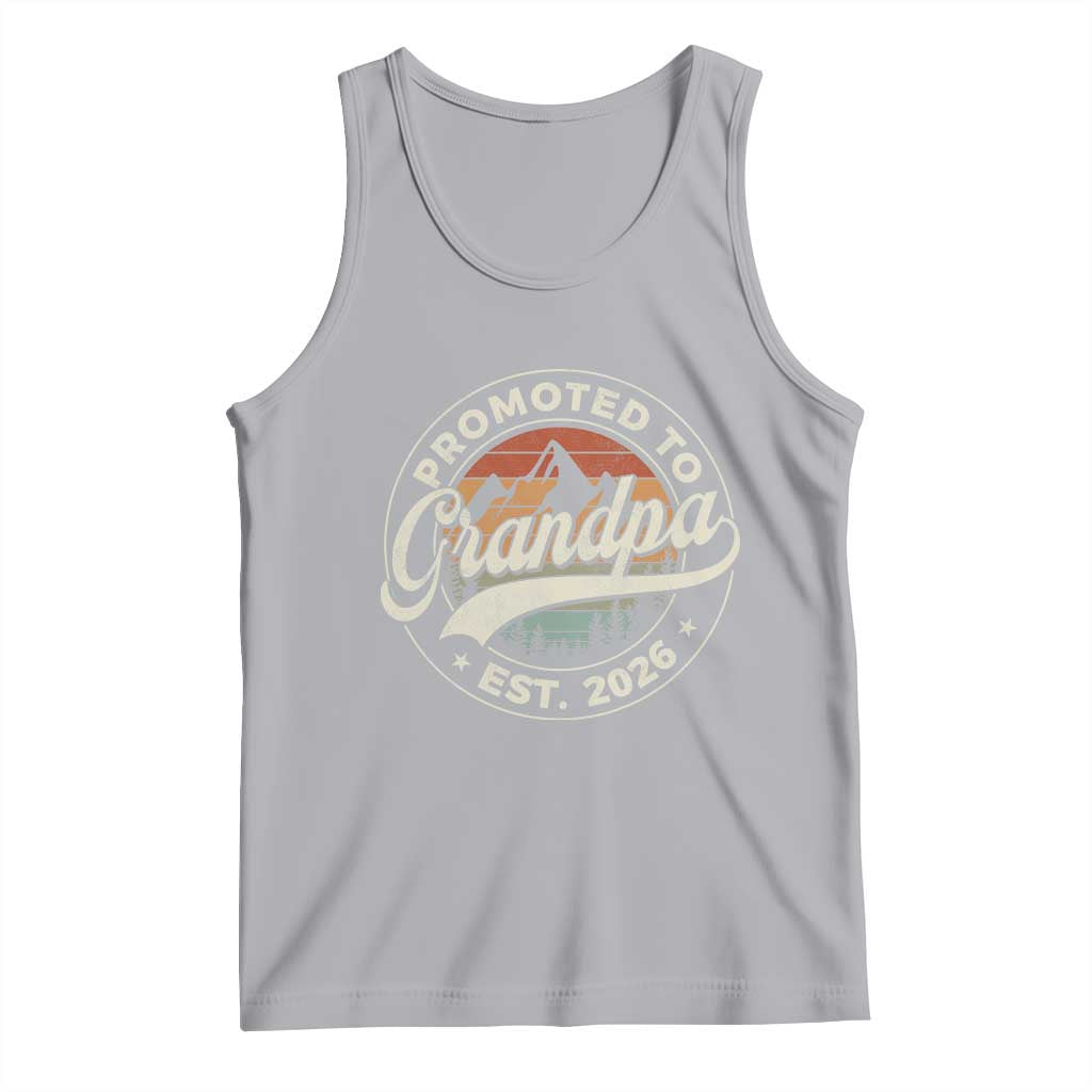 Promoted To Grandpa Est 2026 Tank Top Grandparents Baby Announcement Retro Mountain
