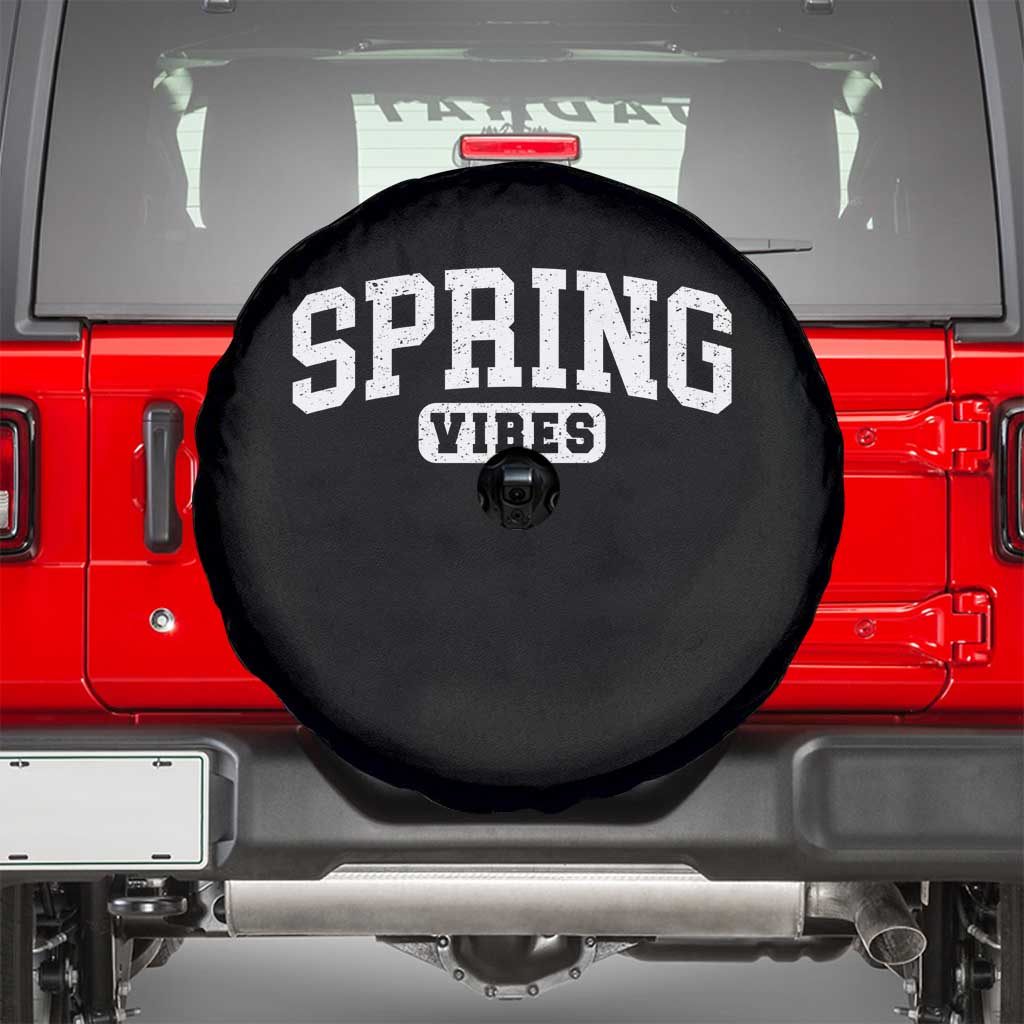 Spring Vibes Spare Tire Cover Spring Break Easter Day Bold Text