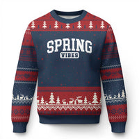 Spring Vibes Ugly Christmas Sweater Spring Break Easter Day Bold Text
