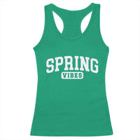 Spring Vibes Racerback Tank Top Spring Break Easter Day Bold Text