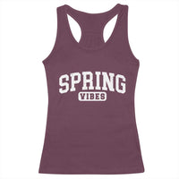 Spring Vibes Racerback Tank Top Spring Break Easter Day Bold Text