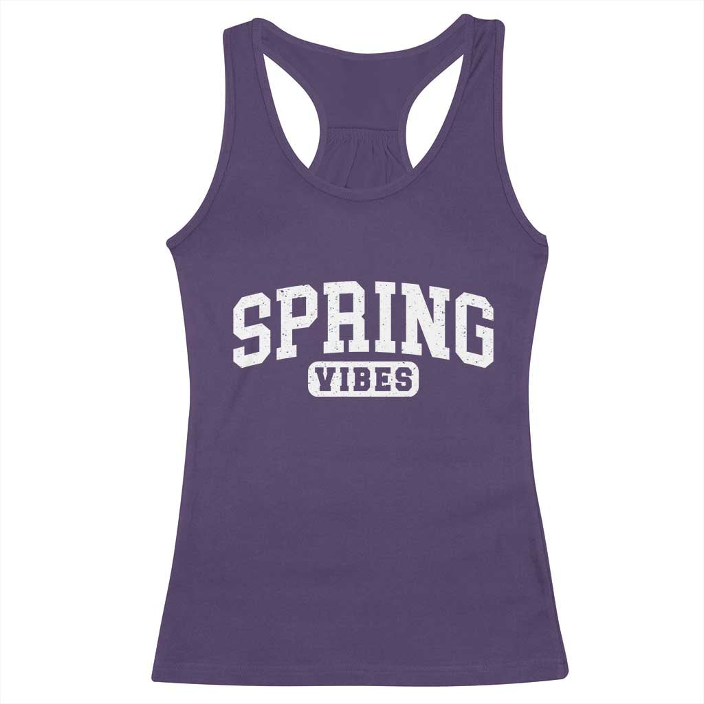 Spring Vibes Racerback Tank Top Spring Break Easter Day Bold Text